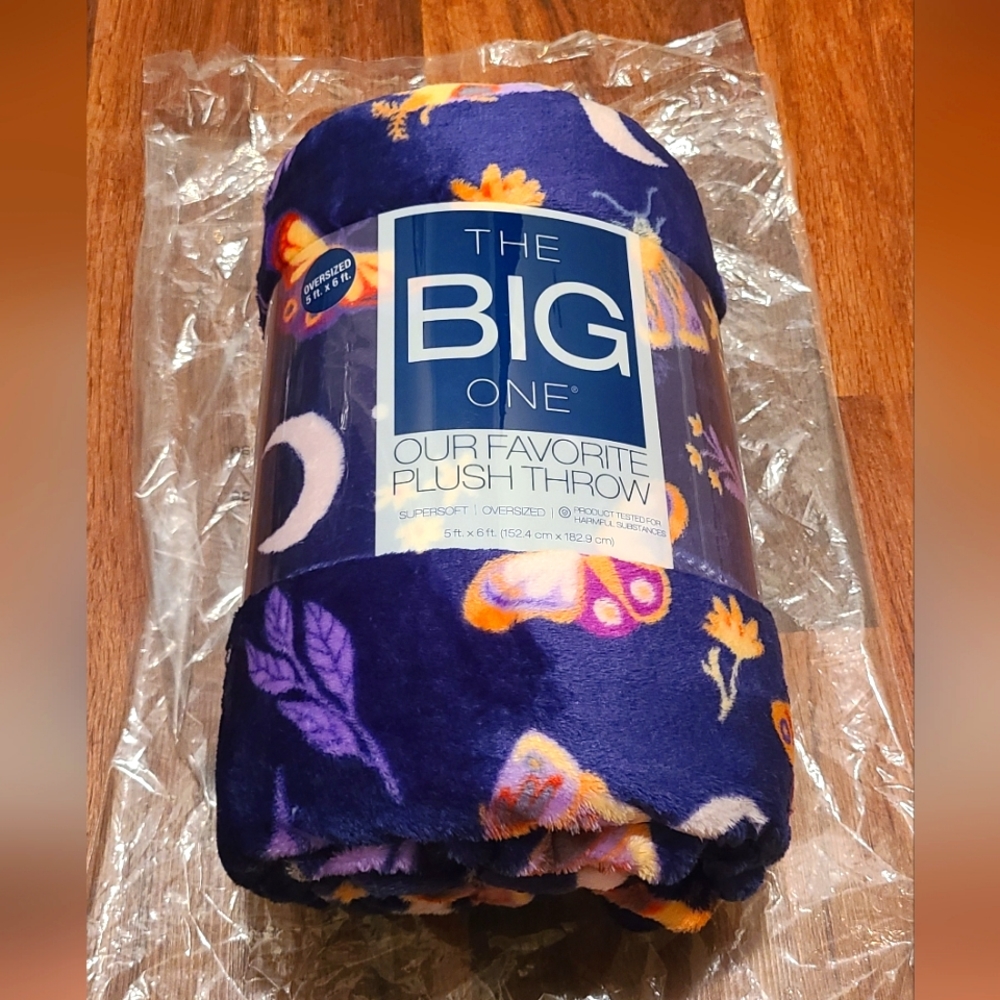 The Big One Plush Throw Celestial Moths